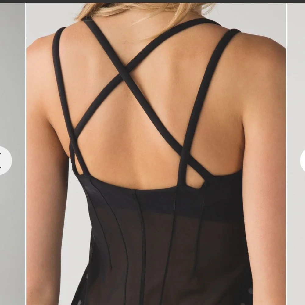 Lululemon Exquisite Tank In Ghost Dot Black Slate‎ Size 4
